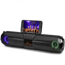 (Black) Subwoofer Bluetooth Speaker Karaoke 1800mAh Home Theater Surround Sound Speaker System TV Soundbar