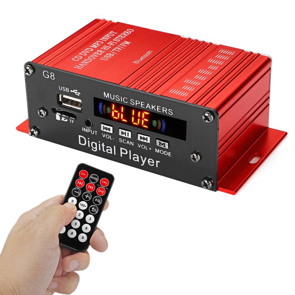 12V Car Audio Stereo Power Hi-Fi Amplifier Bluetooth FM Radio 2CH 200W Support FM AUX SD U disk-image-OPC-PGN72GF-NEW