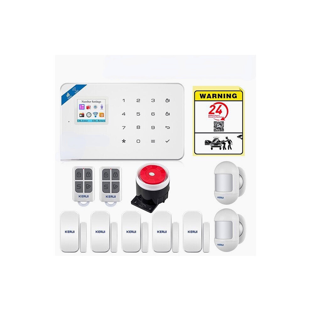 (Set 5) Smart WIFI GSM Security Alarm System Burglar Motion Detector Smoke Door Window Sensor Works with Alexa Home