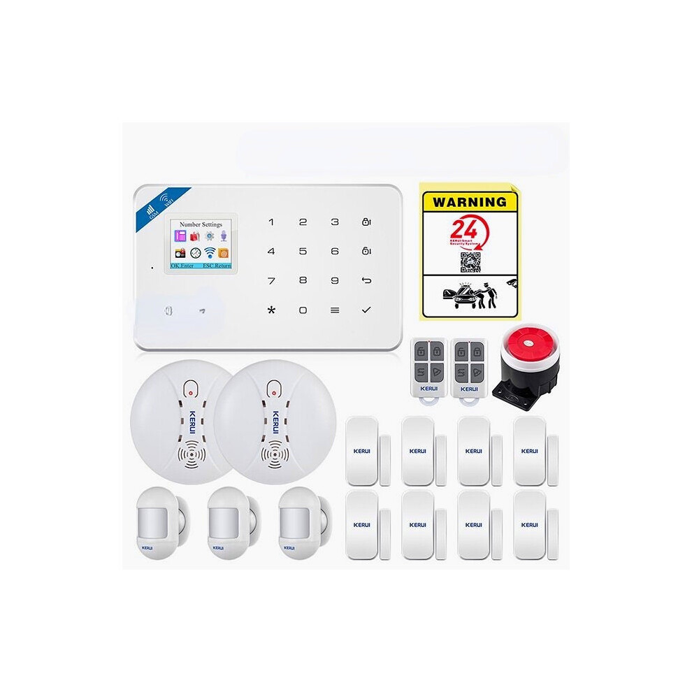 (Set 9) Smart WIFI GSM Security Alarm System Burglar Motion Detector Smoke Door Window Sensor Works with Alexa Home