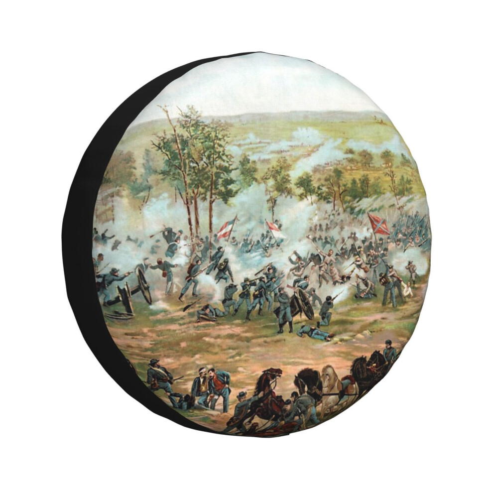 (Battle Of Gettysburg - American Civil War_5540) Spare Tire Cover For Rv Trailer, Waterproof Wheel Covers Protectors Camper Fit For Jeep Wrangler Rv 6931076063566