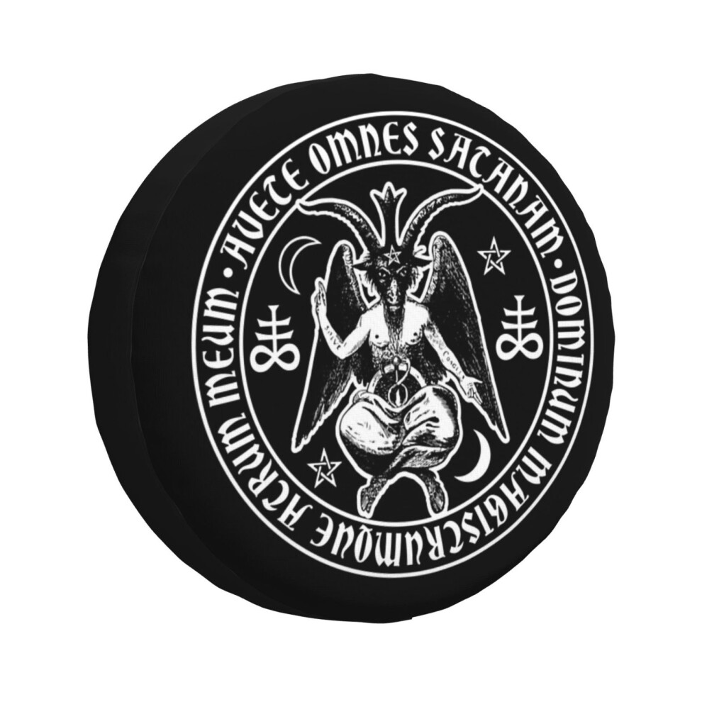 (Baphomet Satanic Crosses With Hail Satan Inscription_7307) Spare Tire Cover For Rv Trailer, Waterproof Wheel Covers Protectors Camper Fit For Jeep Wr 6931076063955