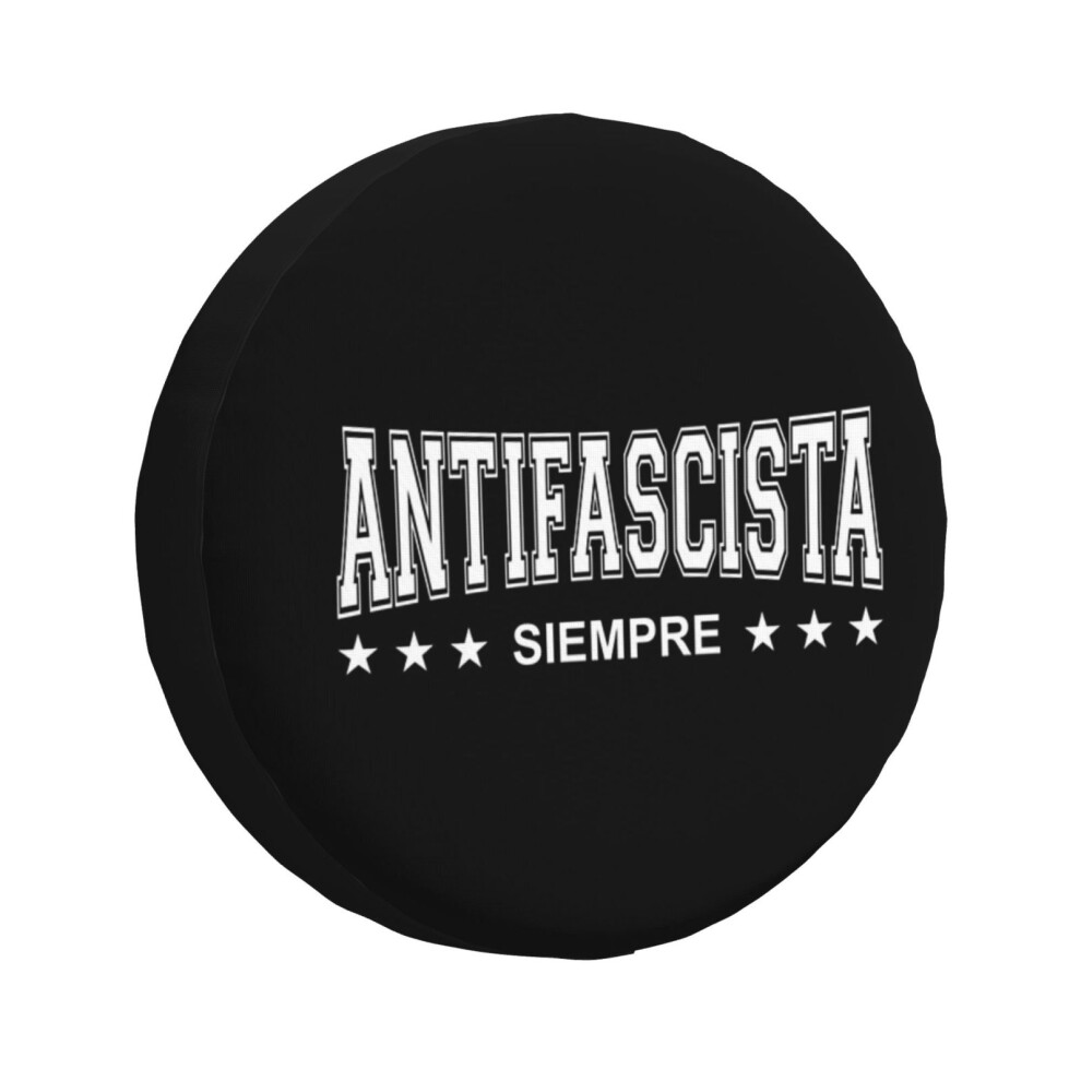 (Antifascista Siempre - Always Anti-Fascist - Design_5179) Spare Tire Cover For Rv Trailer, Waterproof Wheel Covers Protectors Camper Fit For Je White 6931076067236