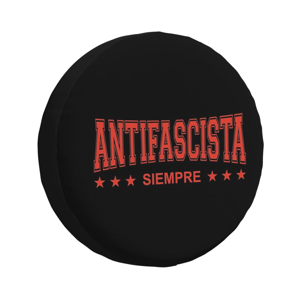 (Antifascista Siempre - Always Anti-Fascist - Design_2517) Spare Tire Cover For Rv Trailer, Waterproof Wheel Covers Protectors Camper Fit For Jeep Red 6931076067243