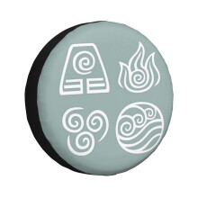 (Bending All Four Elements - Blue_375) Spare Tire Cover for RV Trailer, Waterproof Wheel Covers Protectors Camper Fit for Jeep Wrangler Rv SUV Van Truck Travel Vehicle / 14 15 16 17 Inch