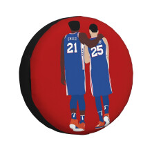 (Ben Simmons And Joel Embiid_6844) Spare Tire Cover for RV Trailer, Waterproof Wheel Covers Protectors Camper Fit for Jeep Wrangler Rv SUV Van Truck Travel Vehicle / 14 15 16 17 Inch