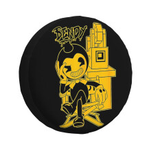 (Bendy-Ink-Machine- _5099) Spare Tire Cover for RV Trailer, Waterproof Wheel Covers Protectors Camper Fit for Jeep Wrangler Rv SUV Van Truck Travel Vehicle / 14 15 16 17 Inch