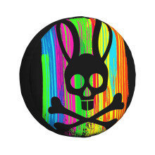 (Best Art Bunny Retro_751) Spare Tire Cover for RV Trailer, Waterproof Wheel Covers Protectors Camper Fit for Jeep Wrangler Rv SUV Van Truck Travel Vehicle / 14 15 16 17 Inch