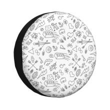 (Best Doodle Art_2587) Spare Tire Cover for RV Trailer, Waterproof Wheel Covers Protectors Camper Fit for Jeep Wrangler Rv SUV Van Truck Travel Vehicle / 14 15 16 17 Inch