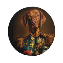 (Bertie The Hungarian Vizsla - Dog Portrait_2679) Spare Tire Cover for RV Trailer, Waterproof Wheel Covers Protectors Camper Fit for Jeep Wrangler Rv SUV Van Truck Travel Vehicle / 14 15 16 17 Inch