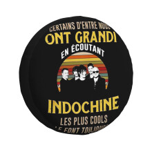 (Best Of Indochine Band Logo7 Exselna Genres Rock, ?new Wave_22) Spare Tire Cover for RV Trailer, Waterproof Wheel Covers Protectors Camper Fit for Jeep Wrangler Rv SUV Van Truck Travel Vehicle / 14 15 16 17 Inch
