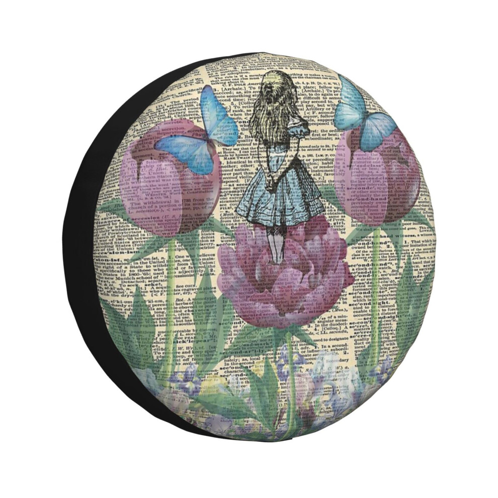 (Alice In Wonderland - Wonderland Garden_2989) Spare Tire Cover For Rv Trailer, Waterproof Wheel Covers Protectors Camper Fit For Jeep Wrangler Rv Suv 6931076068998