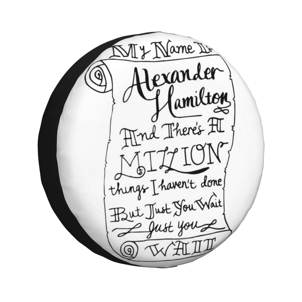 (Alexander Hamilton Scroll_2517) Spare Tire Cover For Rv Trailer, Waterproof Wheel Covers Protectors Camper Fit For Jeep Wrangler Rv Suv Van Truck Tra 6931076069063