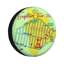 (AHT - Concert Eruption Tour 2018 Design_1757) Spare Tire Cover for RV Trailer, Waterproof Wheel Covers Protectors Camper Fit for Jeep Wrangler Rv SUV Van Truck Travel Vehicle / 14 15 16 17 Inch