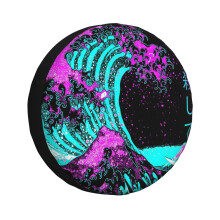 (Aesthetic The Great Wave Off Kanagawa - Hokusai_620) Spare Tire Cover for RV Trailer, Waterproof Wheel Covers Protectors Camper Fit for Jeep Wrangler Rv SUV Van Truck Travel Vehicle / 14 15 16 17 Inch