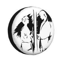 (A-ha Ink_568) Spare Tire Cover for RV Trailer, Waterproof Wheel Covers Protectors Camper Fit for Jeep Wrangler Rv SUV Van Truck Travel Vehicle / 14 15 16 17 Inch