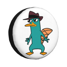 (Agent P Perry The Platypus _1637) Spare Tire Cover for RV Trailer, Waterproof Wheel Covers Protectors Camper Fit for Jeep Wrangler Rv SUV Van Truck Travel Vehicle / 14 15 16 17 Inch