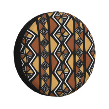 (African Mud Cloth Mali_2552) Spare Tire Cover for RV Trailer, Waterproof Wheel Covers Protectors Camper Fit for Jeep Wrangler Rv SUV Van Truck Travel Vehicle / 14 15 16 17 Inch