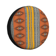(African Tribal Ethnic Pattern_3535) Spare Tire Cover for RV Trailer, Waterproof Wheel Covers Protectors Camper Fit for Jeep Wrangler Rv SUV Van Truck Travel Vehicle / 14 15 16 17 Inch