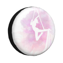 (Aerial Silks Watercolor Pinks_5507) Spare Tire Cover for RV Trailer, Waterproof Wheel Covers Protectors Camper Fit for Jeep Wrangler Rv SUV Van Truck Travel Vehicle / 14 15 16 17 Inch