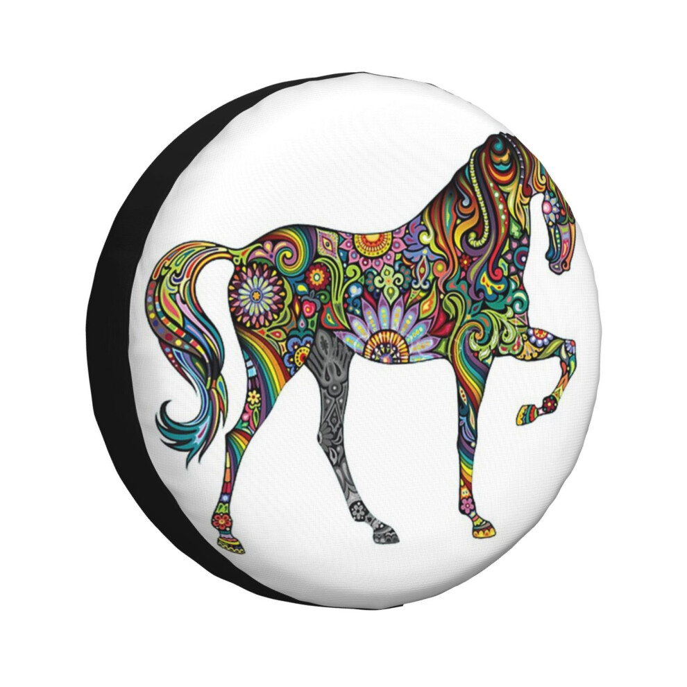 (A Horse Of Many Colours_2557) Spare Tire Cover For Rv Trailer, Waterproof Wheel Covers Protectors Camper Fit For Jeep Wrangler Rv Suv Van Truck Trave 6931076070830