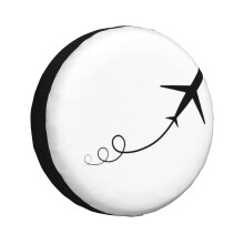 (Aeroplane Take Off_2463) Spare Tire Cover for RV Trailer, Waterproof Wheel Covers Protectors Camper Fit for Jeep Wrangler Rv SUV Van Truck Travel Vehicle / 14 15 16 17 Inch