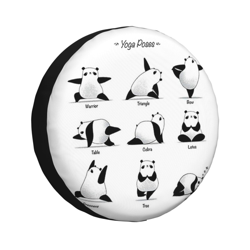 (Panda Striking Different Yoga Poses_6040) Spare Tire Cover For Rv Trailer, Waterproof Wheel Covers Protectors Camper Fit For Jeep Wrangler Rv Suv Van 6931076072544