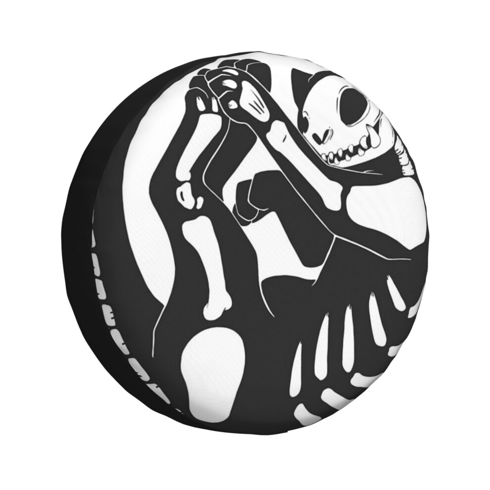 (Cat Skeleton Halloween Artwork_259) Spare Tire Cover For Rv Trailer, Waterproof Wheel Covers Protectors Camper Fit For Jeep Wrangler Rv Suv Van Truck 6931076075767