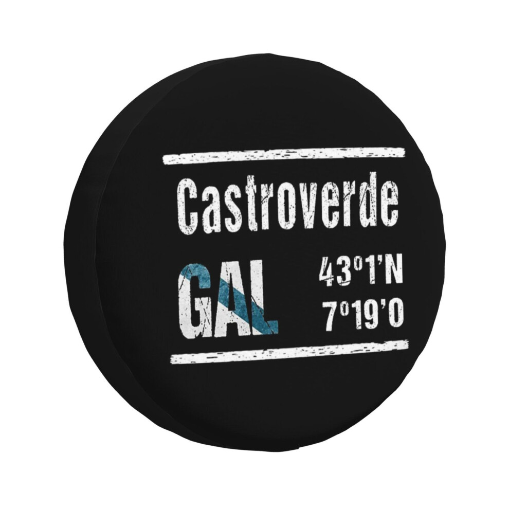 Bearlad (Castroverde Galicia Coordinates_6294) Spare Tire Cover For Rv Trailer, Waterproof Wheel Covers Protectors Camper Fit For Jeep Wrangler Rv Suv Van Tru