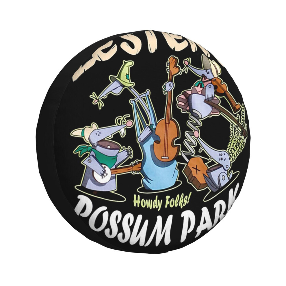 (Cartoon-A-Goofy-Movie-Lester's-Possum-Park_5690) Spare Tire Cover For Rv Trailer, Waterproof Wheel Covers Protectors Camper Fit For Jeep Wrangler Rv 6931076076023