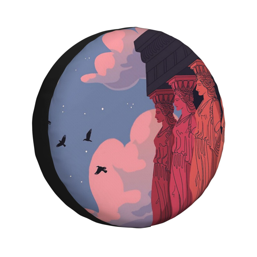 (Caryatids At Dusk_2361) Spare Tire Cover For Rv Trailer, Waterproof Wheel Covers Protectors Camper Fit For Jeep Wrangler Rv Suv Van Truck Travel Vehi 6931076076016