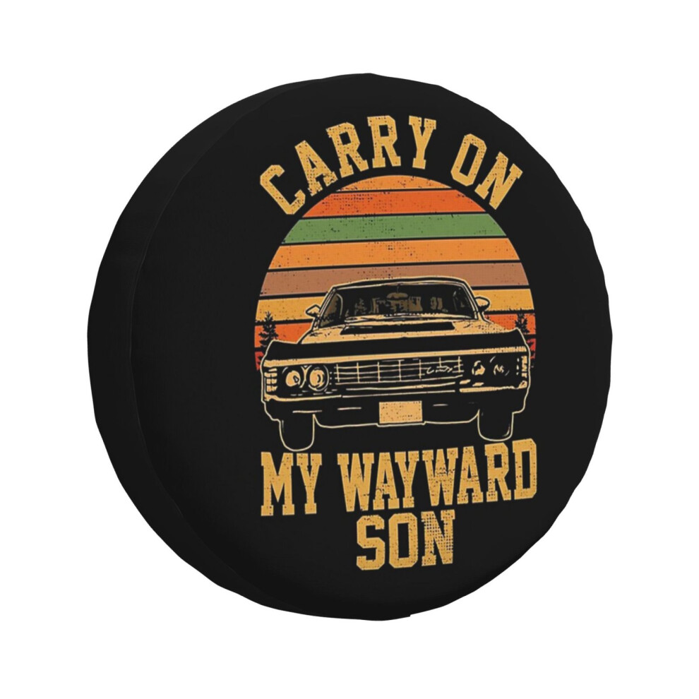 (Carry On My Wayward Son_7570) Spare Tire Cover For Rv Trailer, Waterproof Wheel Covers Protectors Camper Fit For Jeep Wrangler Rv Suv Van Truck Trave 6931076076139