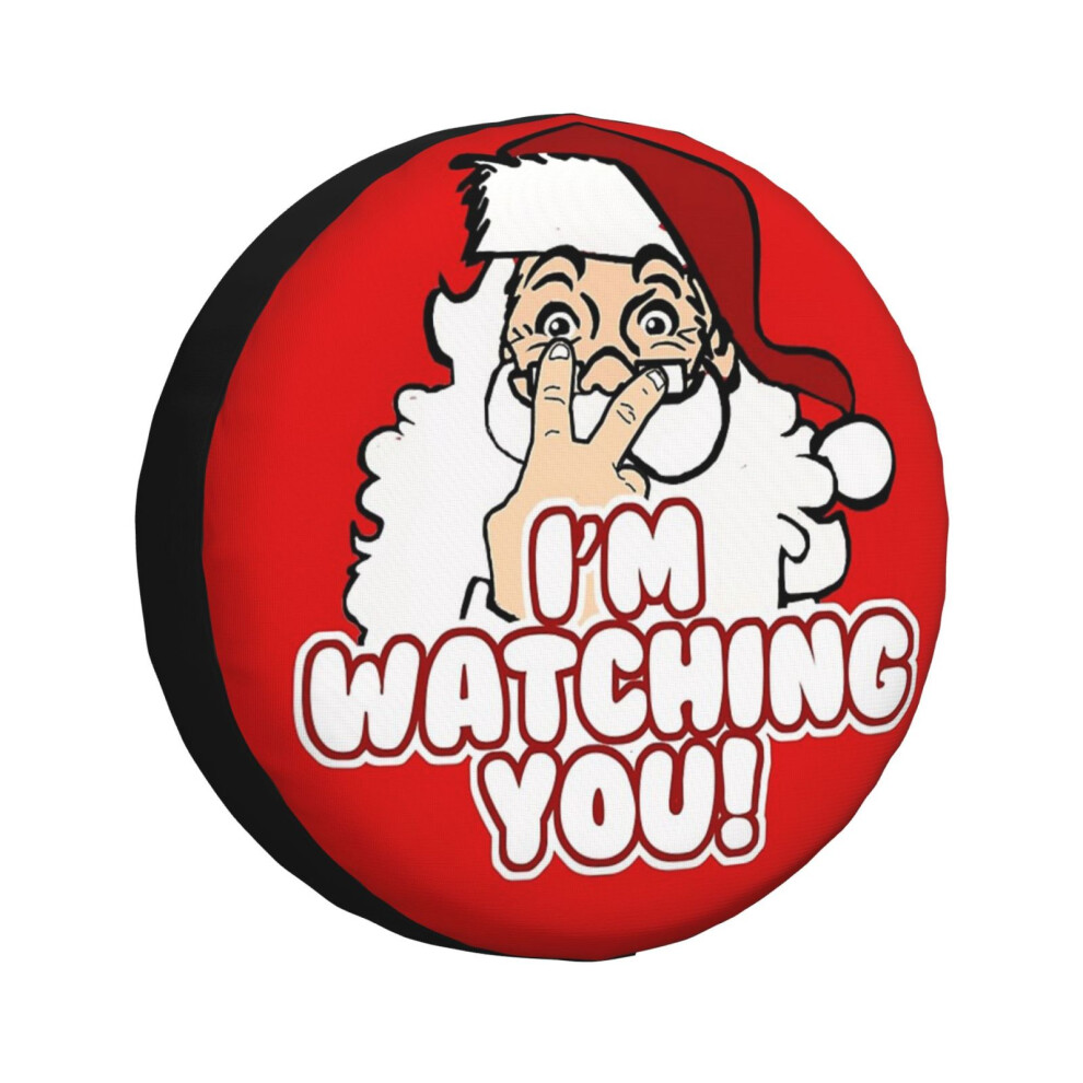 (Christmas - Santa Claus Is Watching_1947) Spare Tire Cover For Rv Trailer, Waterproof Wheel Covers Protectors Camper Fit For Jeep Wrangler Rv Suv Van 6931076074029