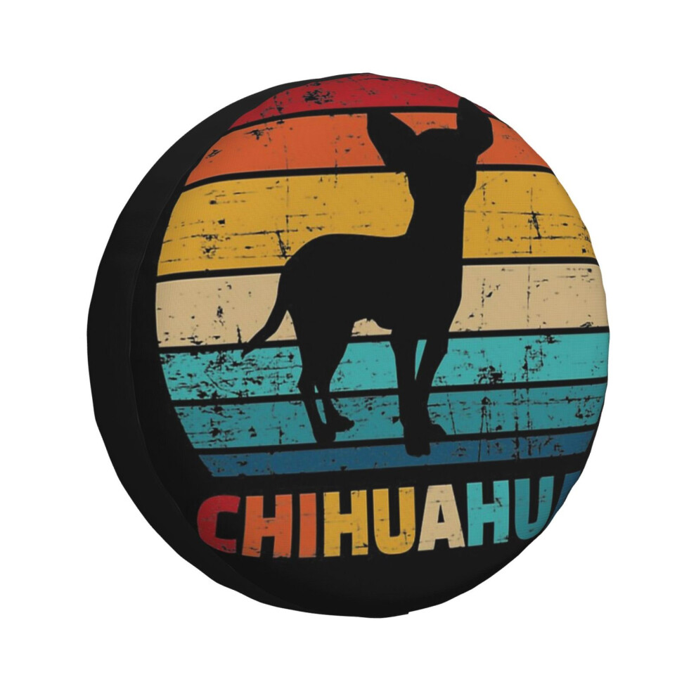 (Chihuahua Vintage_3747) Spare Tire Cover For Rv Trailer, Waterproof Wheel Covers Protectors Camper Fit For Jeep Wrangler Rv Suv Van Truck Travel Vehi 6931076074333