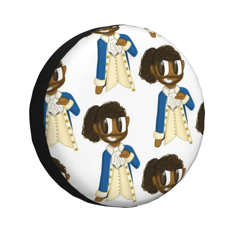(Chibi Lafayette Hamilton Musical Fanart_7349) Spare Tire Cover For Rv Trailer, Waterproof Wheel Covers Protectors Camper Fit For Jeep Wrangler Rv Suv 6931076074494