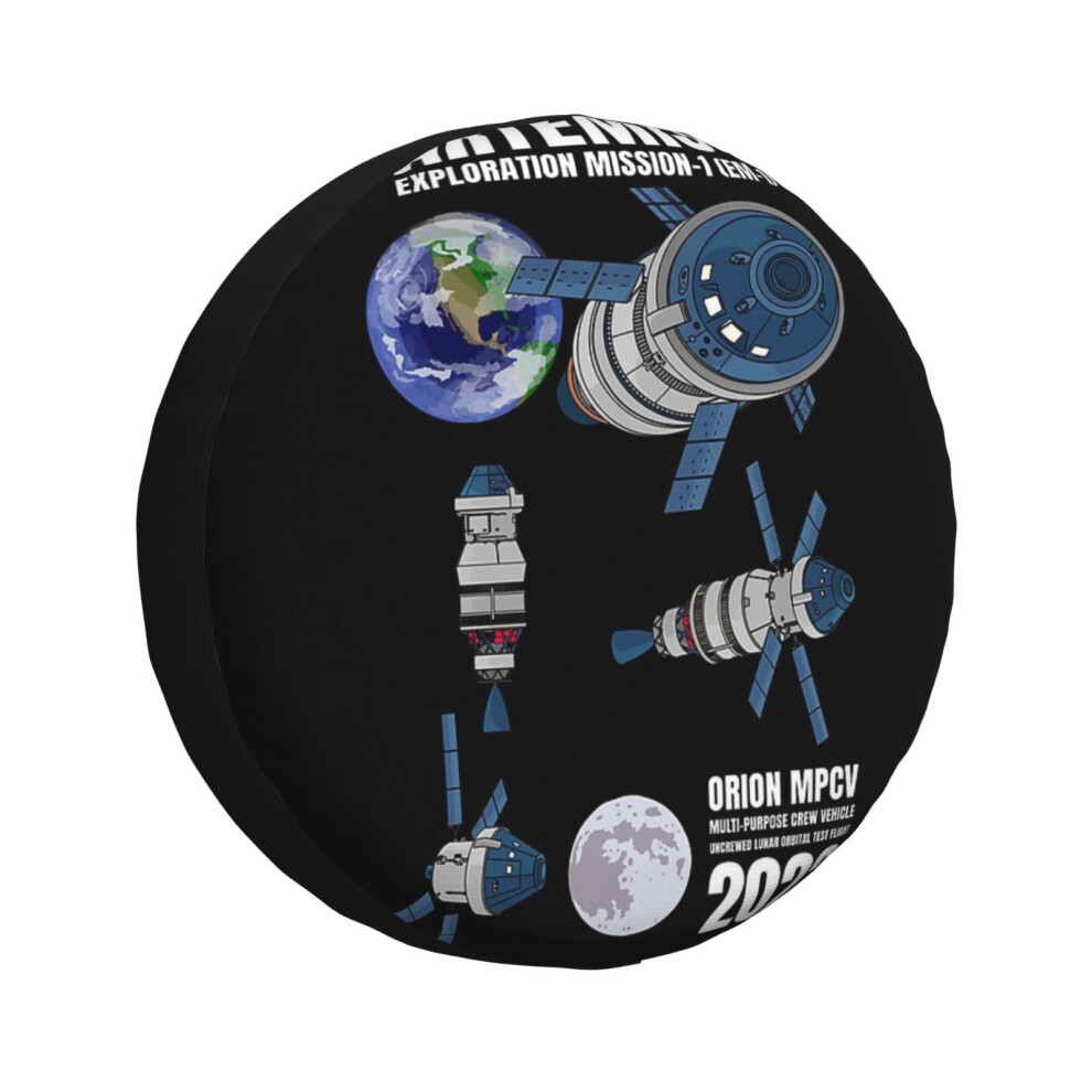 (Artemis 1 Orion Spacecraft Moon Exploration Mission 1 2022 Gift_3330) Spare Tire Cover For Rv Trailer, Waterproof Wheel Covers Protectors Camper Fit 6931076066291