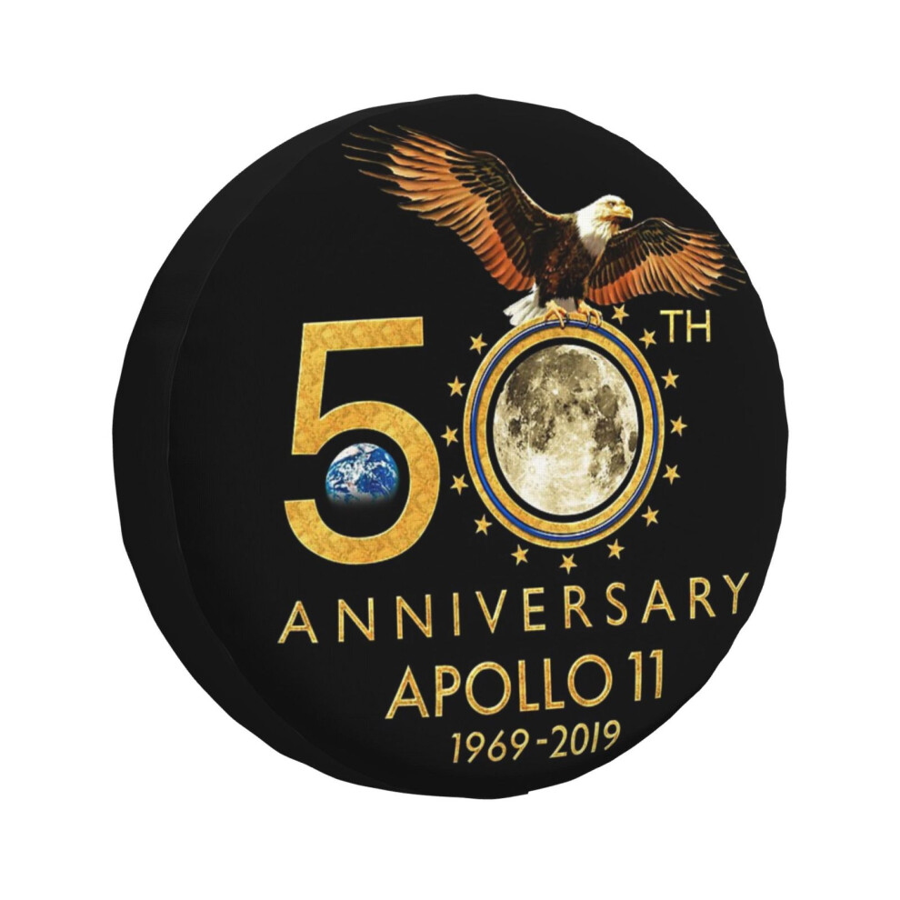 (50Th Anniversary Apollo 11 Moon Landing 1969-2019_234) Spare Tire Cover For Rv Trailer, Waterproof Wheel Covers Protectors Camper Fit For Jeep Wrangl 6931076071547