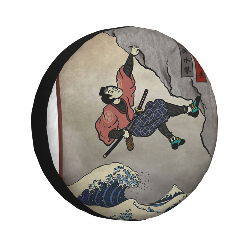 (Climbing Samurai Deep Water Soloing _2857) Spare Tire Cover For Rv Trailer, Waterproof Wheel Covers Protectors Camper Fit For Jeep Wrangler Rv Suv Va 6931076073336