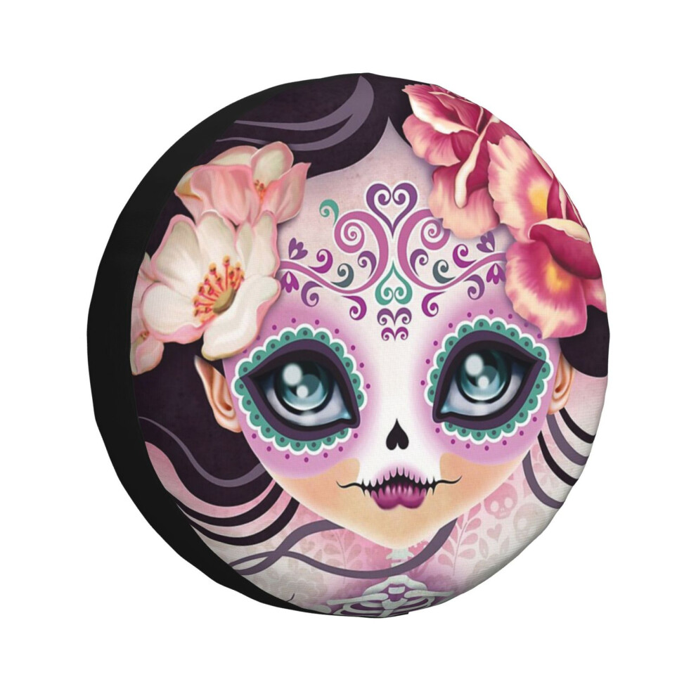 (Camila Huesitos - Sugar Skull_3636) Spare Tire Cover For Rv Trailer, Waterproof Wheel Covers Protectors Camper Fit For Jeep Wrangler Rv Suv Van Truck 6931076077006