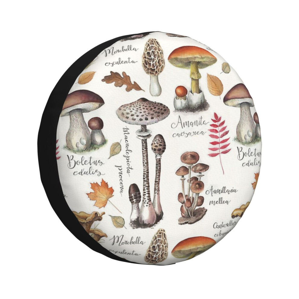 (Botanical Mushrooms_3373) Spare Tire Cover For Rv Trailer, Waterproof Wheel Covers Protectors Camper Fit For Jeep Wrangler Rv Suv Van Truck Travel Ve 6931076078751