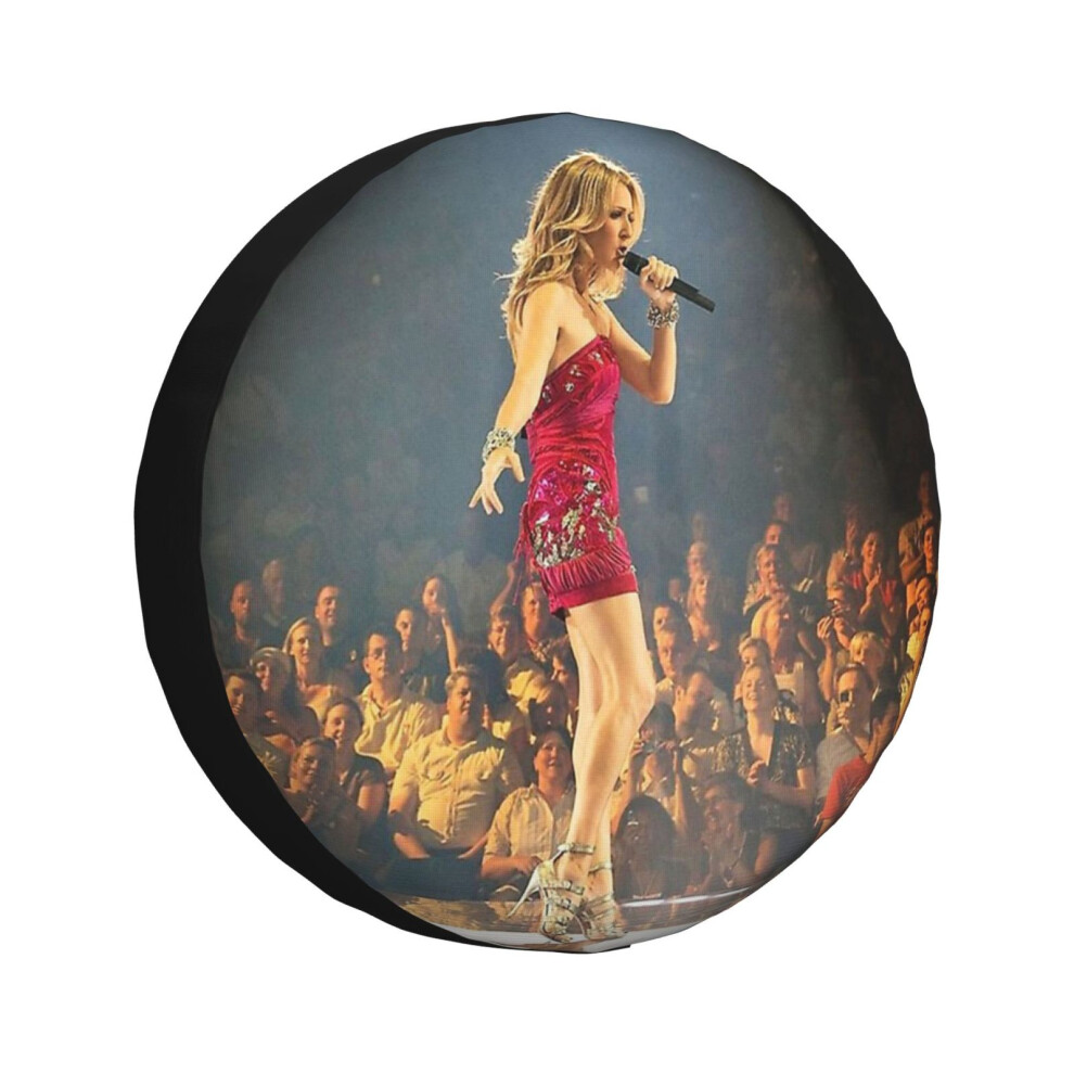 (Celine Dion Beautiful Performs On Stage Memories_3354) Spare Tire Cover For Rv Trailer, Waterproof Wheel Covers Protectors Camper Fit For Jeep Wrangl 6931076075293