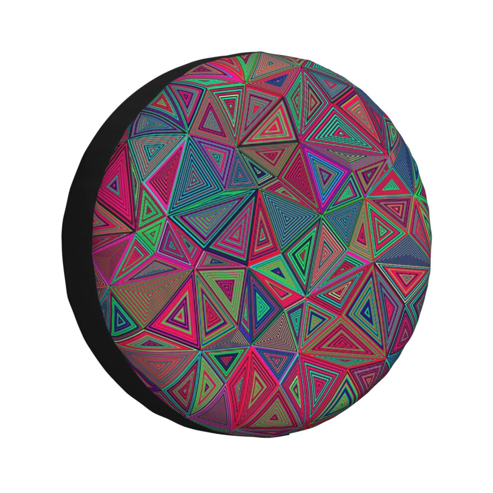 (Abstract Geometric Triangles Pattern_5962) Spare Tire Cover For Rv Trailer, Waterproof Wheel Covers Protectors Camper Fit For Jeep Wrangler Rv Suv Va 6931076070366