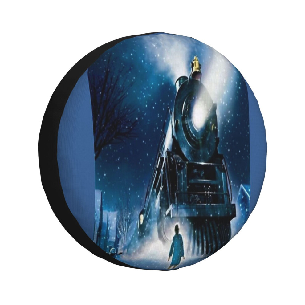 (A Train To The North Pole _6408) Spare Tire Cover For Rv Trailer, Waterproof Wheel Covers Protectors Camper Fit For Jeep Wrangler Rv Suv Van Truck Tr 6931076070663