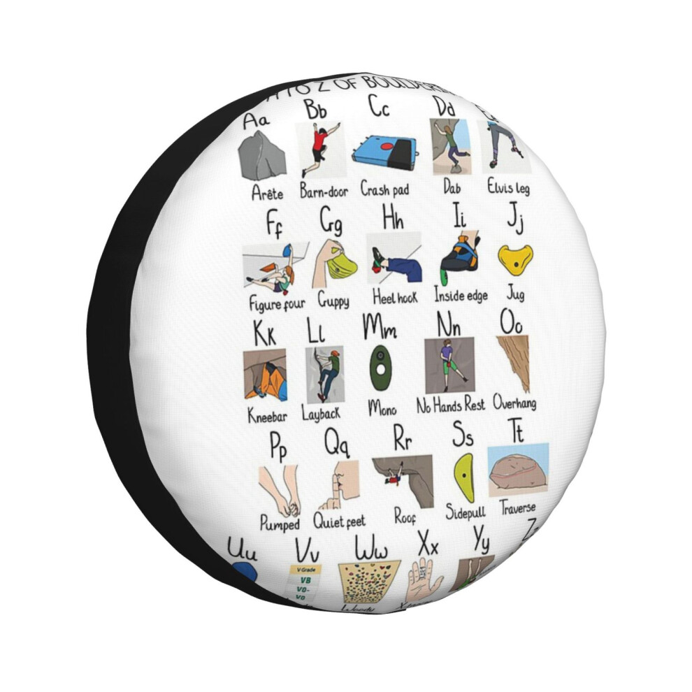 (A To Z Of Bouldering _1653) Spare Tire Cover For Rv Trailer, Waterproof Wheel Covers Protectors Camper Fit For Jeep Wrangler Rv Suv Van Truck Travel 6931076070670