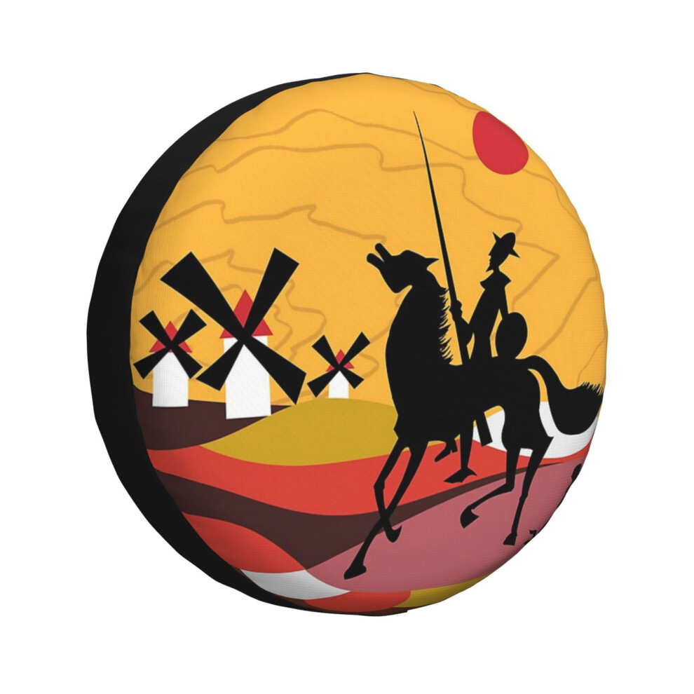 (Don Quixote Of The Mancha And Sancho_4163) Spare Tire Cover For Rv Trailer, Waterproof Wheel Covers Protectors Camper Fit For Jeep Wrangler Rv Suv Va 6931076086619