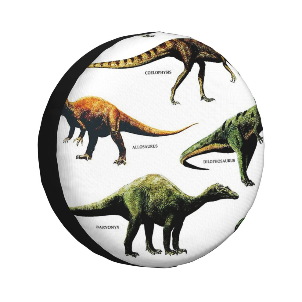 (Dinosaur Species Vintage Retro 80S Dino Dinosaurs_829) Spare Tire Cover For Rv Trailer, Waterproof Wheel Covers Protectors Camper Fit For Jeep Wrangl 6931076087418