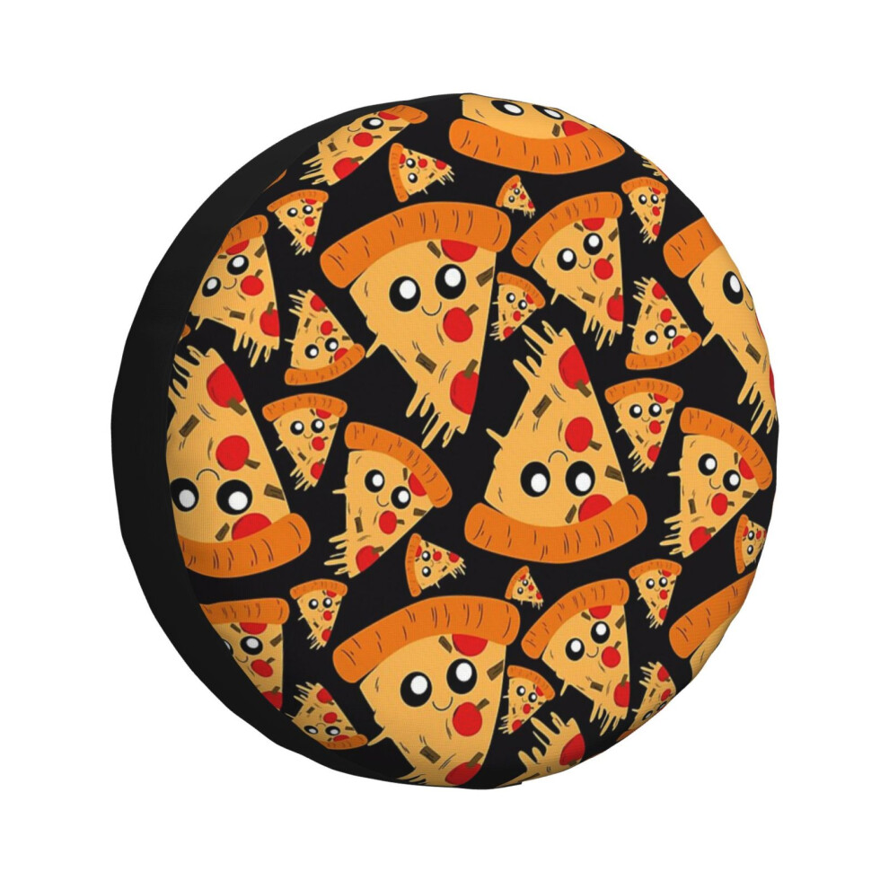 (Cute Pizza Pattern_3860) Spare Tire Cover For Rv Trailer, Waterproof Wheel Covers Protectors Camper Fit For Jeep Wrangler Rv Suv Van Truck Travel Veh 6931076089986