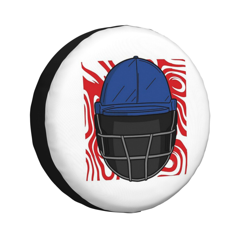 ( Cricket Helmet With Background_7004) Spare Tire Cover For Rv Trailer, Waterproof Wheel Covers Protectors Camper Fit For Jeep Wrangler Rv Suv Blue/Red 6931076079956