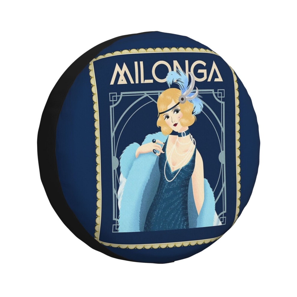 ( Art Deco 1920S Style Tango Milonga Flapper_3734) Spare Tire Cover For Rv Trailer, Waterproof Wheel Covers Protectors Camper Fit For Jeep Wrangle Blue 6931076080037