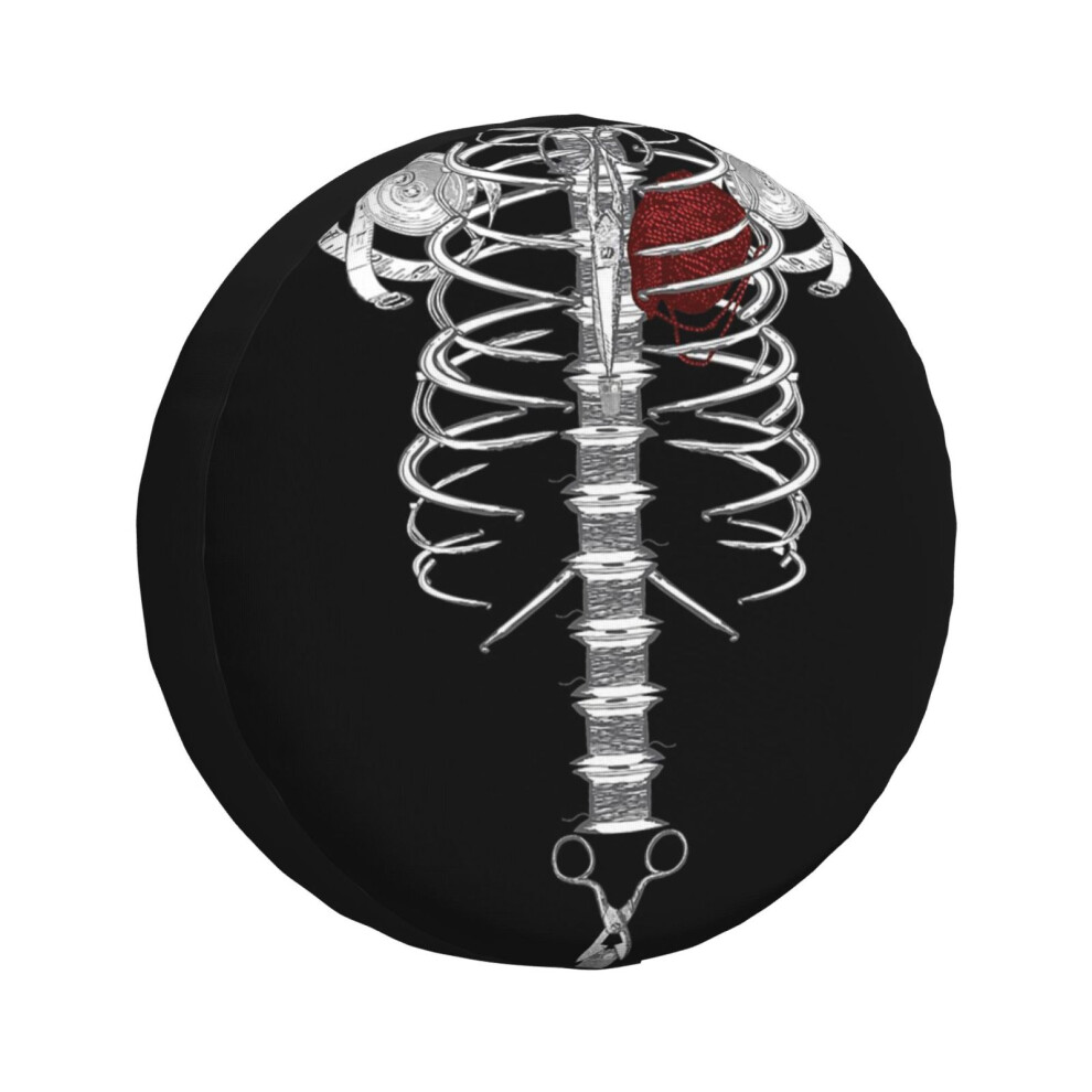 (Crafter's Skeleton With Heart_5437) Spare Tire Cover For Rv Trailer, Waterproof Wheel Covers Protectors Camper Fit For Jeep Wrangler Rv Suv Van Truck 6931076091330